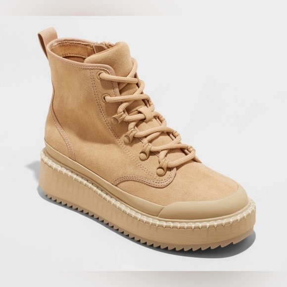 Women's Tan Platform Boots - Picture 5 of 9